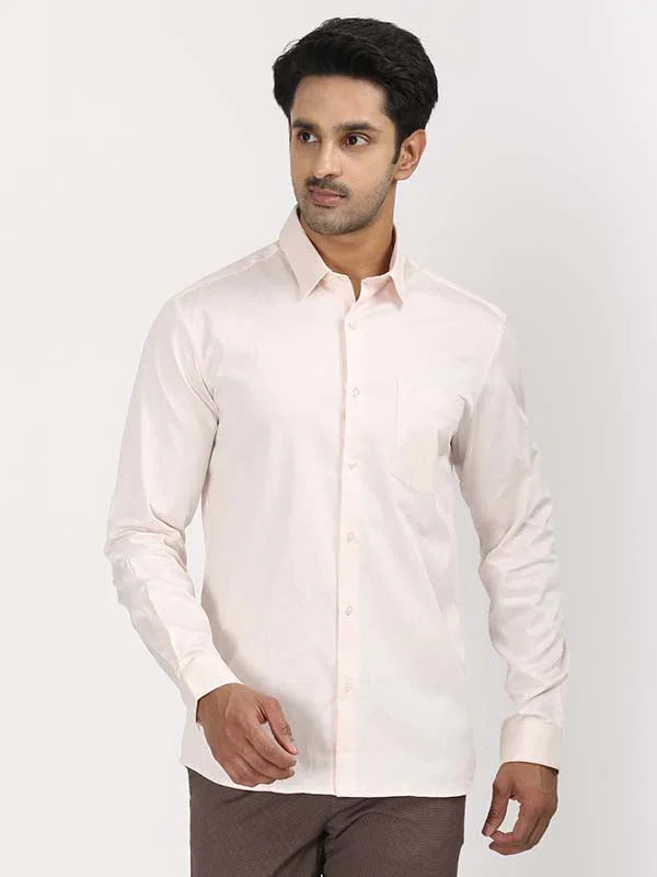 Men's Solid Full Sleeves Cotton Stretch Shirt - Image 37