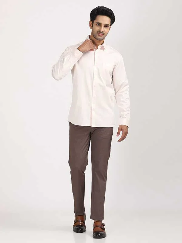 Men's Solid Full Sleeves Cotton Stretch Shirt - Image 39