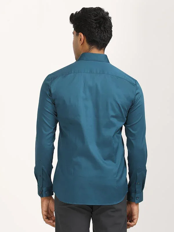 Men's Solid Full Sleeves Cotton Stretch Shirt - Image 44