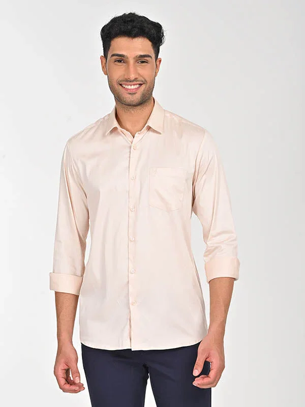 Men's Solid Full Sleeves Cotton Stretch Shirt - Image 5