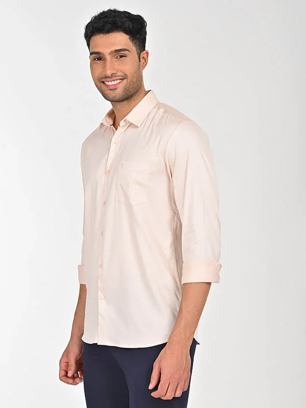 Men's Solid Full Sleeves Cotton Stretch Shirt - Image 6