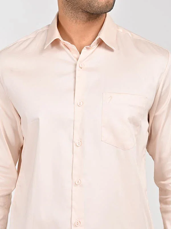 Men's Solid Full Sleeves Cotton Stretch Shirt - Image 7