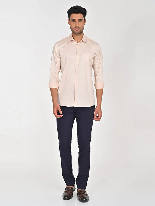 Men's Solid Full Sleeves Cotton Stretch Shirt - Image 8