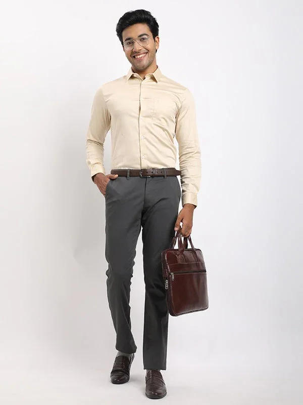 Men's Solid Full Sleeves Cotton Stretch Shirt - Image 15