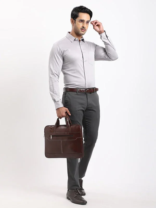 Men's Solid Full Sleeves Cotton Stretch Shirt - Image 20
