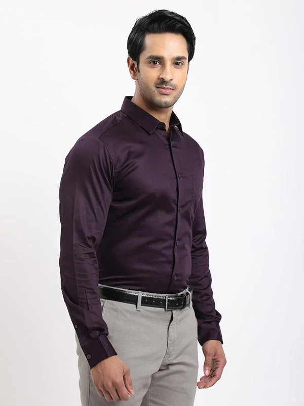 Men's Solid Full Sleeves Cotton Stretch Shirt - Image 32