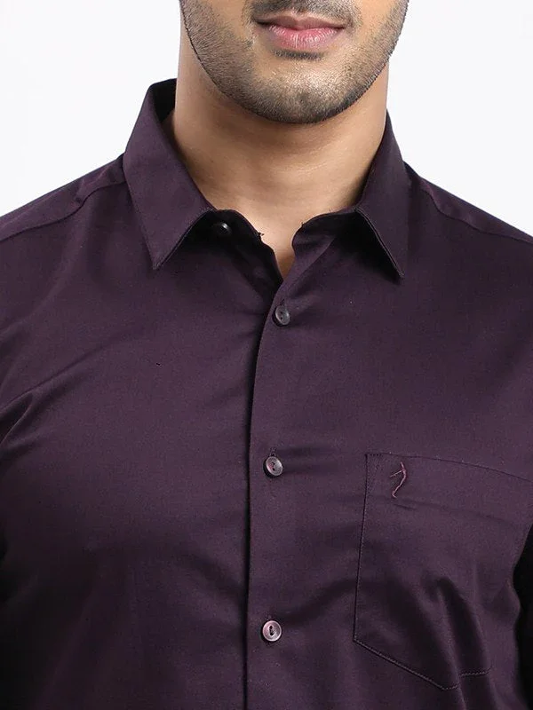 Men's Solid Full Sleeves Cotton Stretch Shirt - Image 33