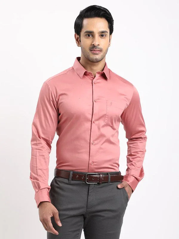 Men's Solid Full Sleeves Cotton Stretch Shirt - Image 46
