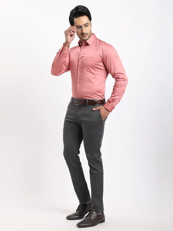 Men's Solid Full Sleeves Cotton Stretch Shirt - Image 50