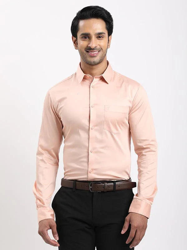 Men's Solid Full Sleeves Cotton Stretch Shirt - Image 51