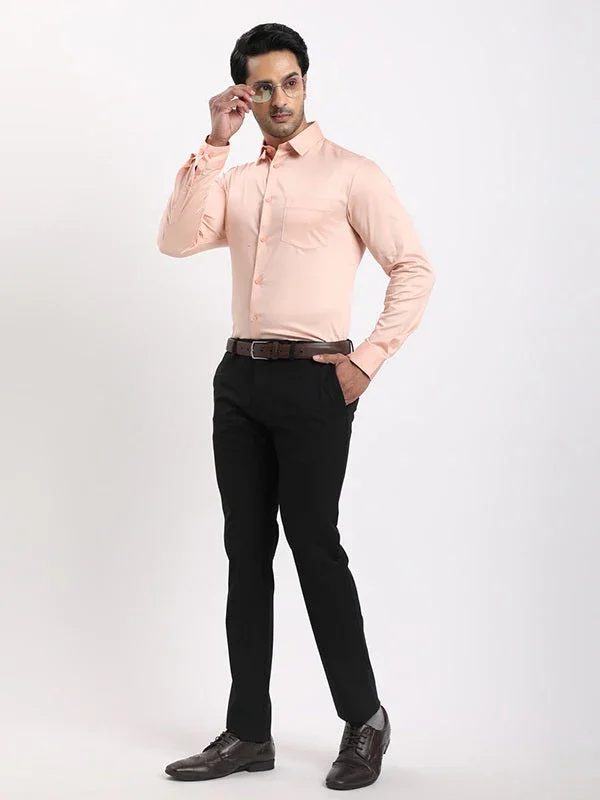 Men's Solid Full Sleeves Cotton Stretch Shirt - Image 55