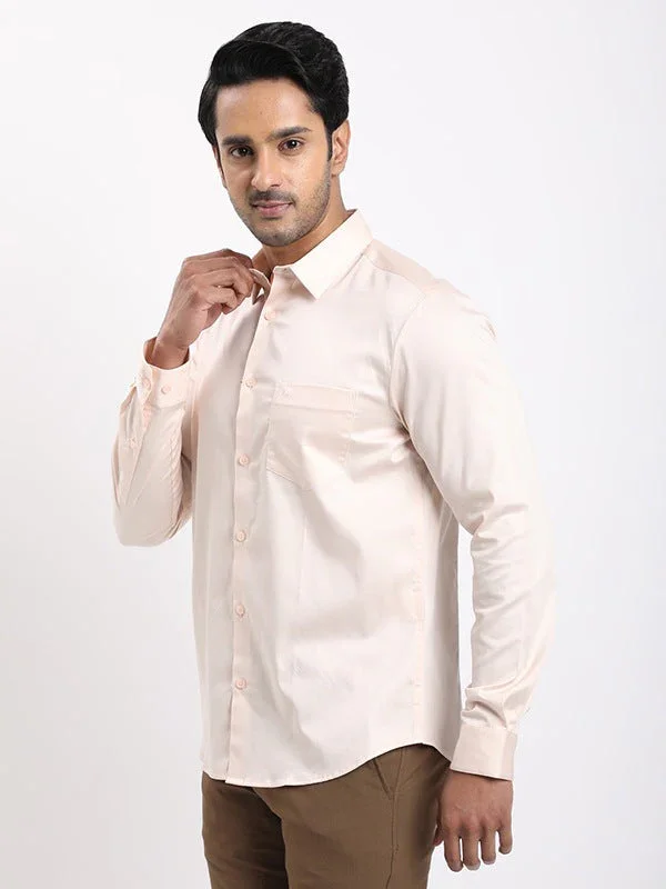 Men's Solid Full Sleeves Cotton Stretch Shirt - Image 7