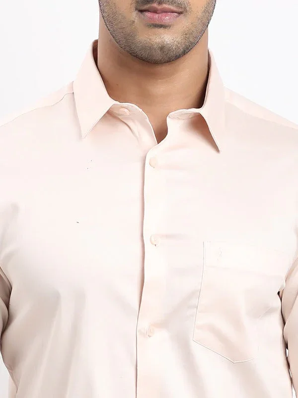Men's Solid Full Sleeves Cotton Stretch Shirt - Image 8