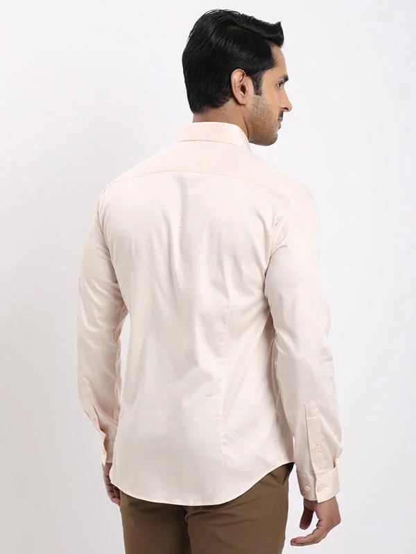 Men's Solid Full Sleeves Cotton Stretch Shirt - Image 9