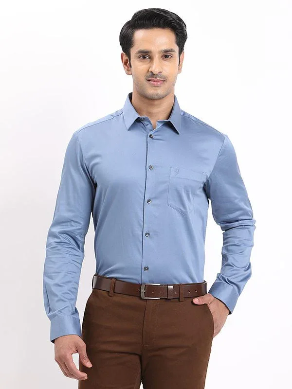 Men's Solid Full Sleeves Cotton Stretch Shirt