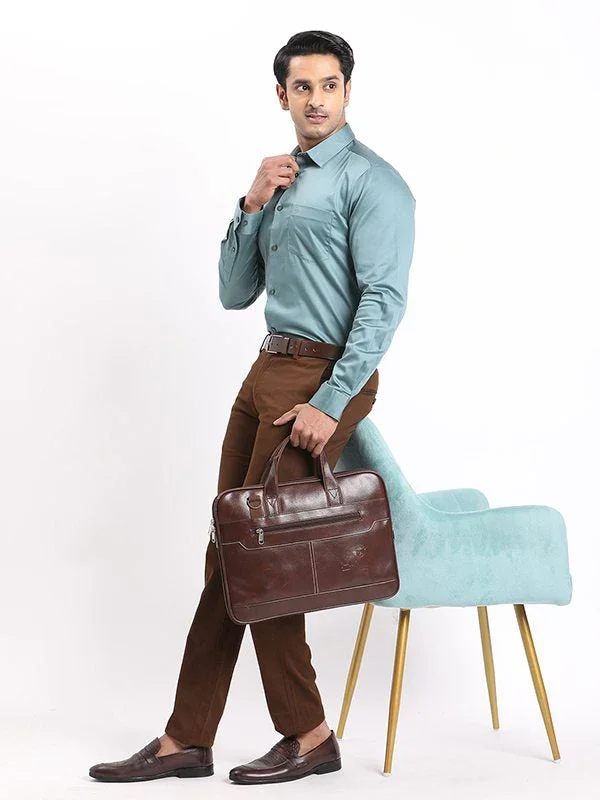 Men's Solid Full Sleeves Cotton Stretch Shirt - Image 10