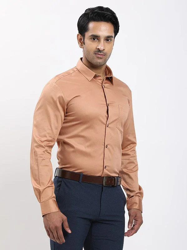 Men's Solid Full Sleeves Cotton Stretch Shirt - Image 2