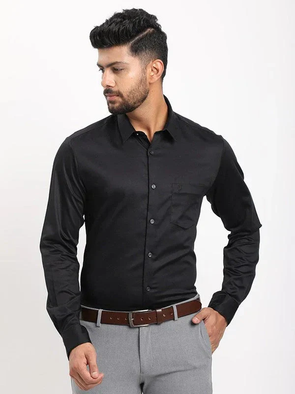 Men's Solid Full Sleeves Cotton Stretch Shirt - Image 16