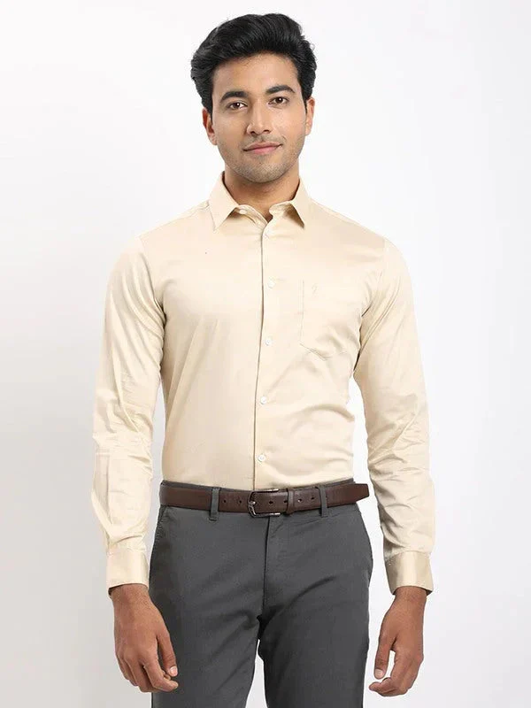 Men's Solid Full Sleeves Cotton Stretch Shirt - Image 18