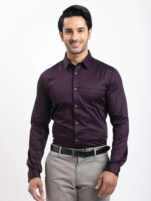 Men's Solid Full Sleeves Cotton Stretch Shirt - Image 22