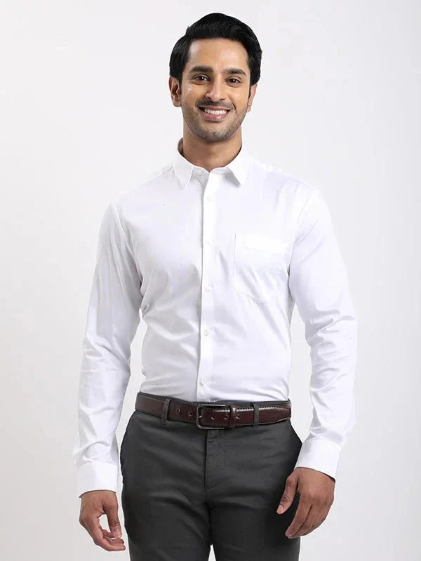 Men's Solid Full Sleeves Cotton Stretch Shirt - Image 23