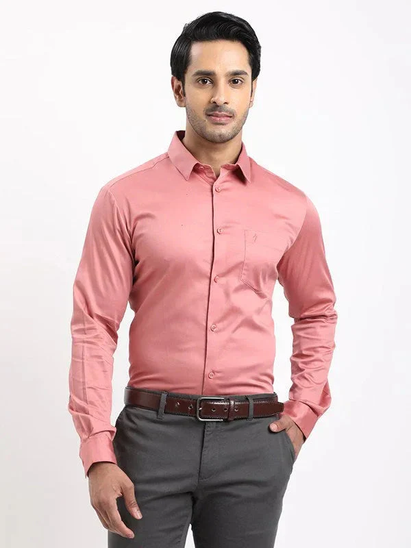 Men's Solid Full Sleeves Cotton Stretch Shirt - Image 25