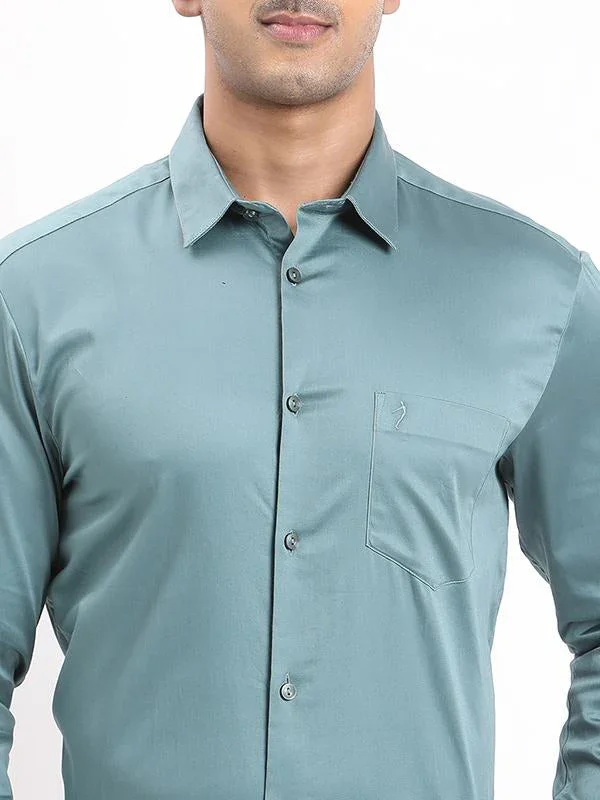 Men's Solid Full Sleeves Cotton Stretch Shirt - Image 8