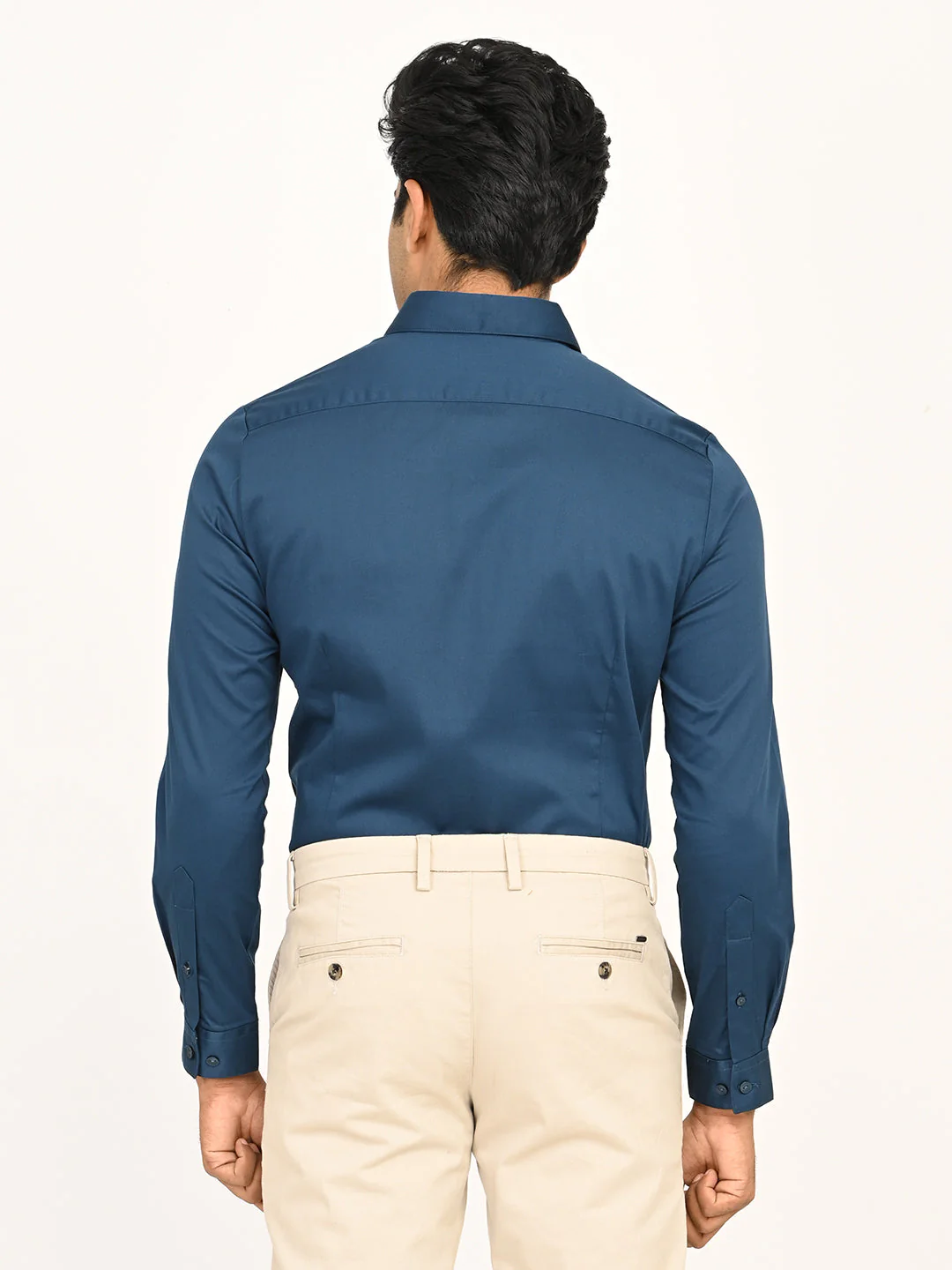Men's Solid Full Sleeves Cotton Stretch Shirt - Image 10