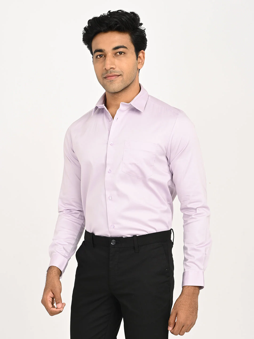 Men's Solid Full Sleeves Cotton Stretch Shirt - Image 14