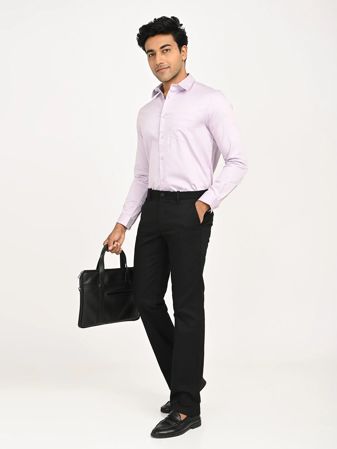 Men's Solid Full Sleeves Cotton Stretch Shirt - Image 18