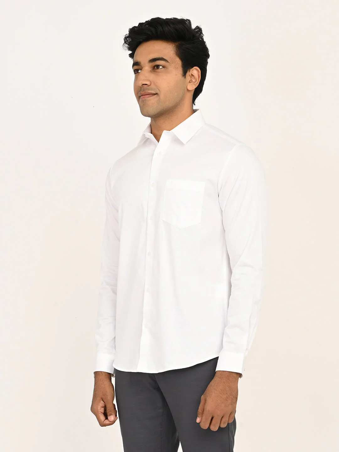 Men's Solid Full Sleeves Cotton Stretch Shirt - Image 26