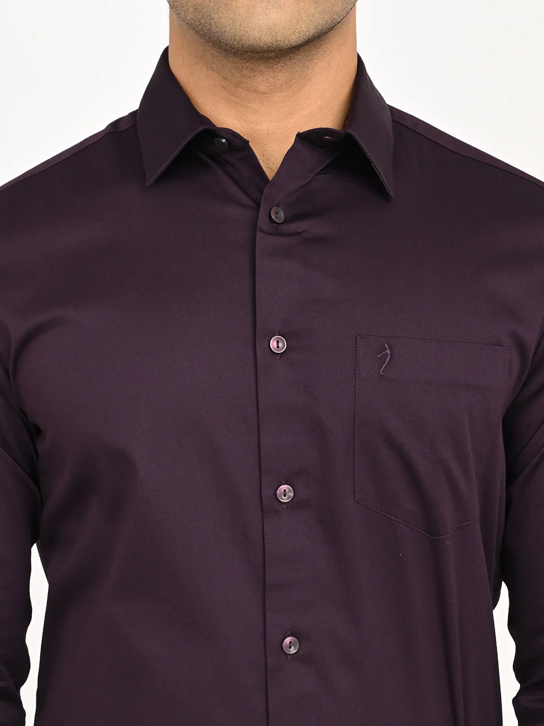 Men's Solid Full Sleeves Cotton Stretch Shirt - Image 5