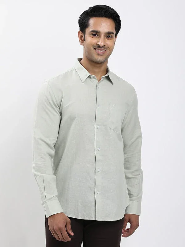 Men's Solid Full Sleeves Linen Blend Shirt - Image 21