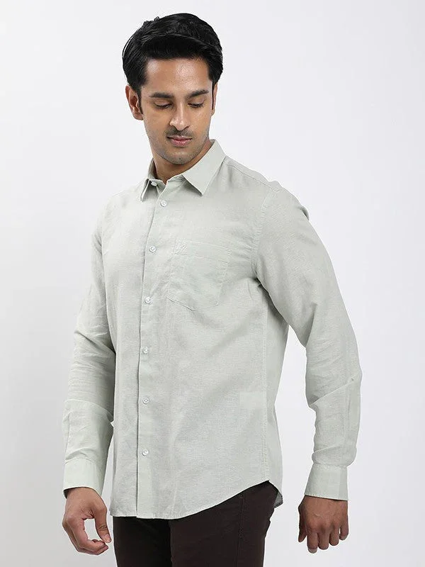 Men's Solid Full Sleeves Linen Blend Shirt - Image 22