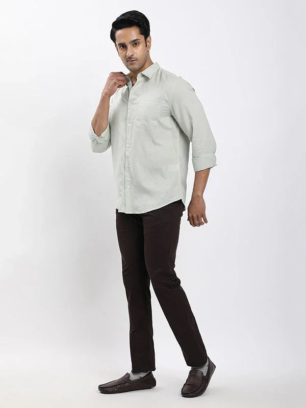 Men's Solid Full Sleeves Linen Blend Shirt - Image 25
