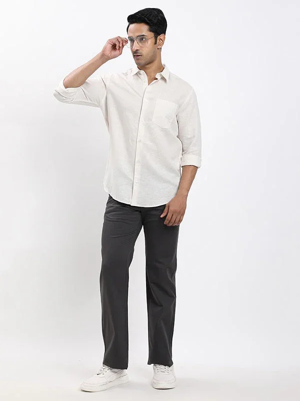 Men's Solid Full Sleeves Linen Blend Shirt - Image 40