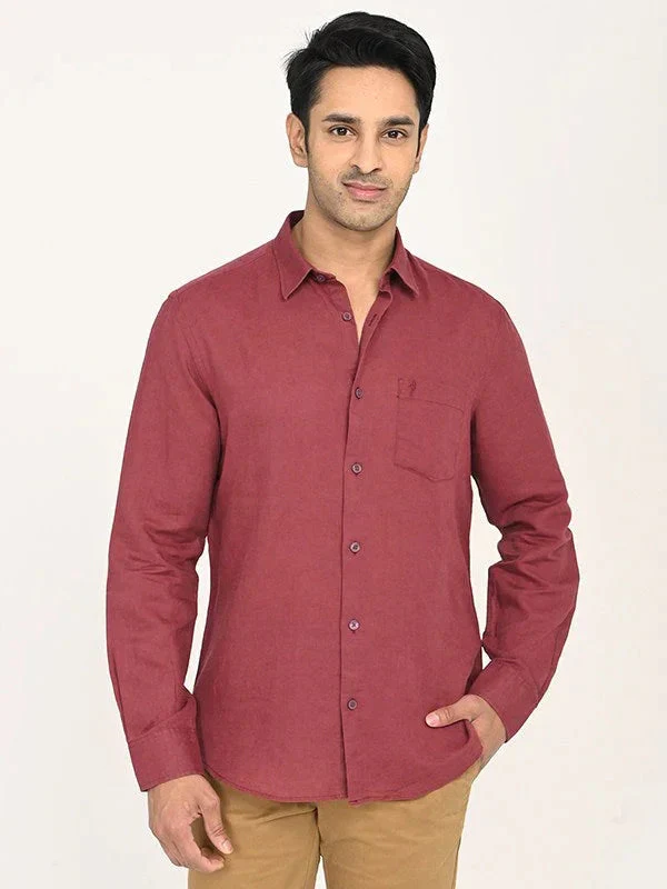 Men's Solid Full Sleeves Linen Blend Shirt - Image 42