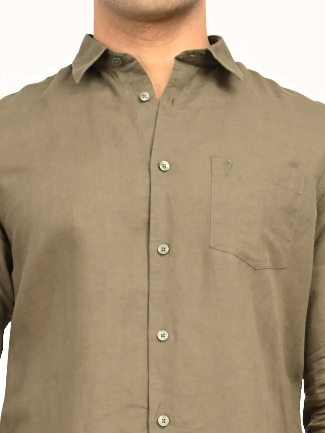 Men's Solid Full Sleeves Linen Blend Shirt - Image 11