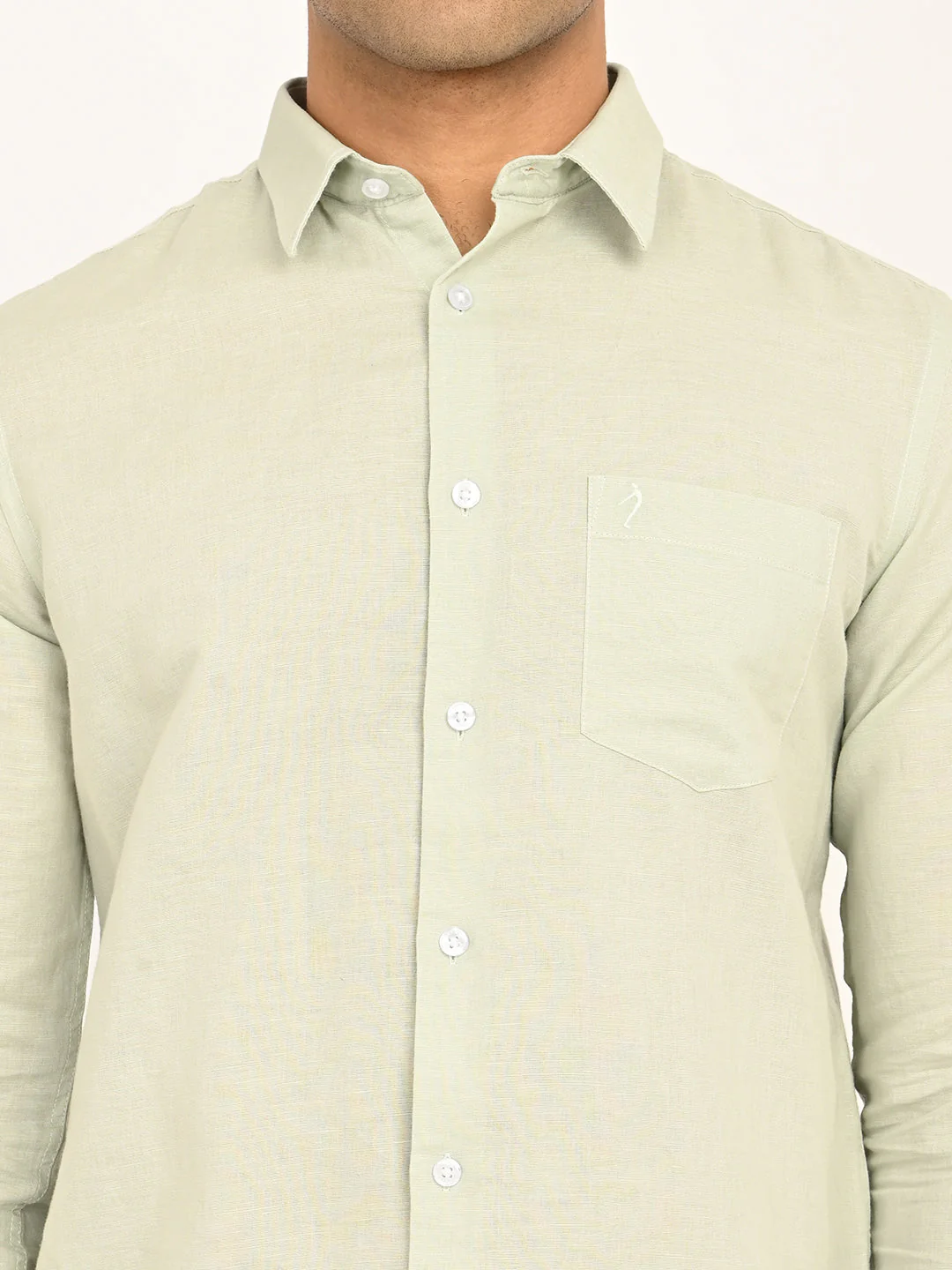 Men's Solid Full Sleeves Linen Blend Shirt - Image 17