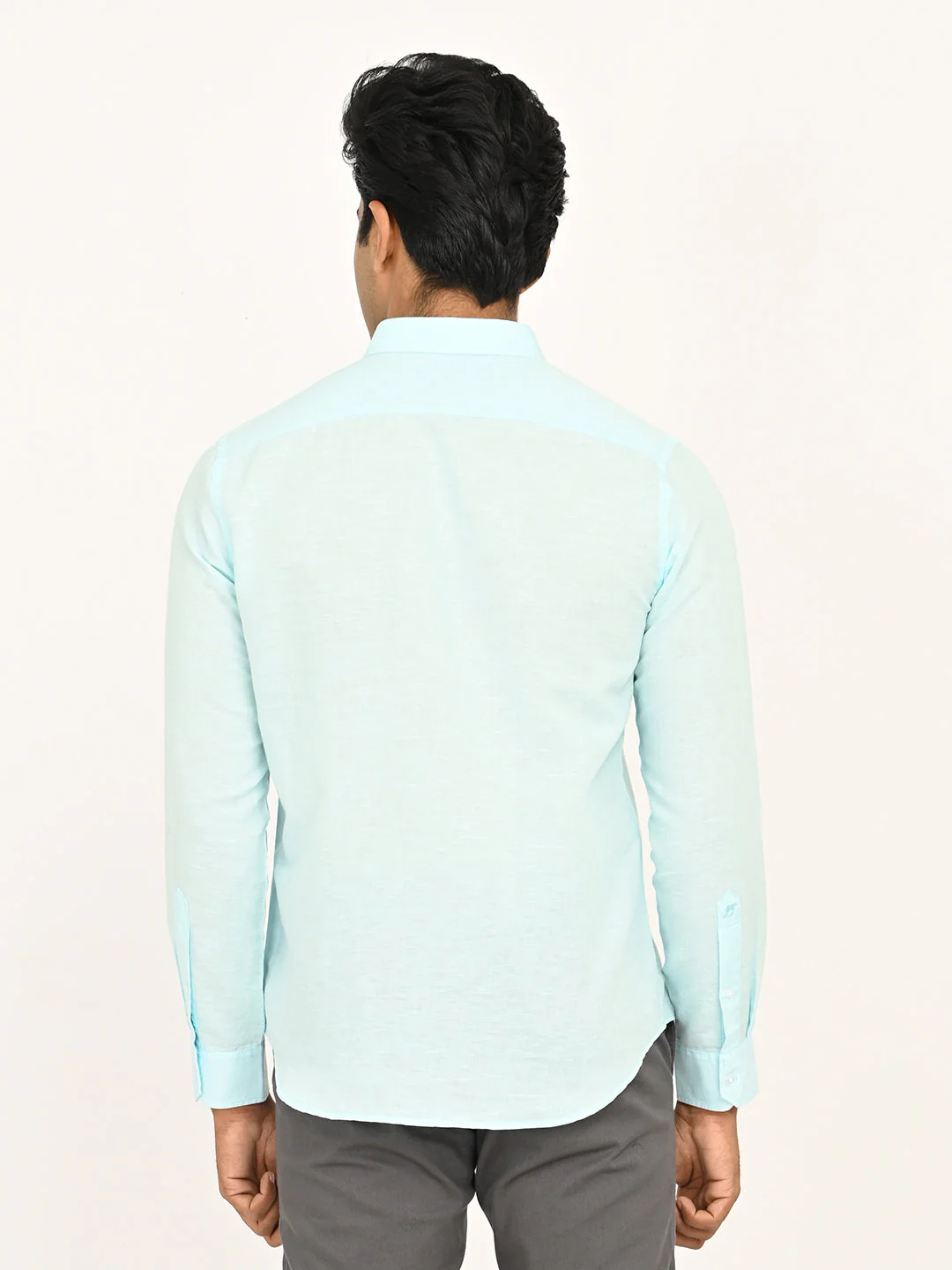 Men's Solid Full Sleeves Linen Blend Shirt - Image 22