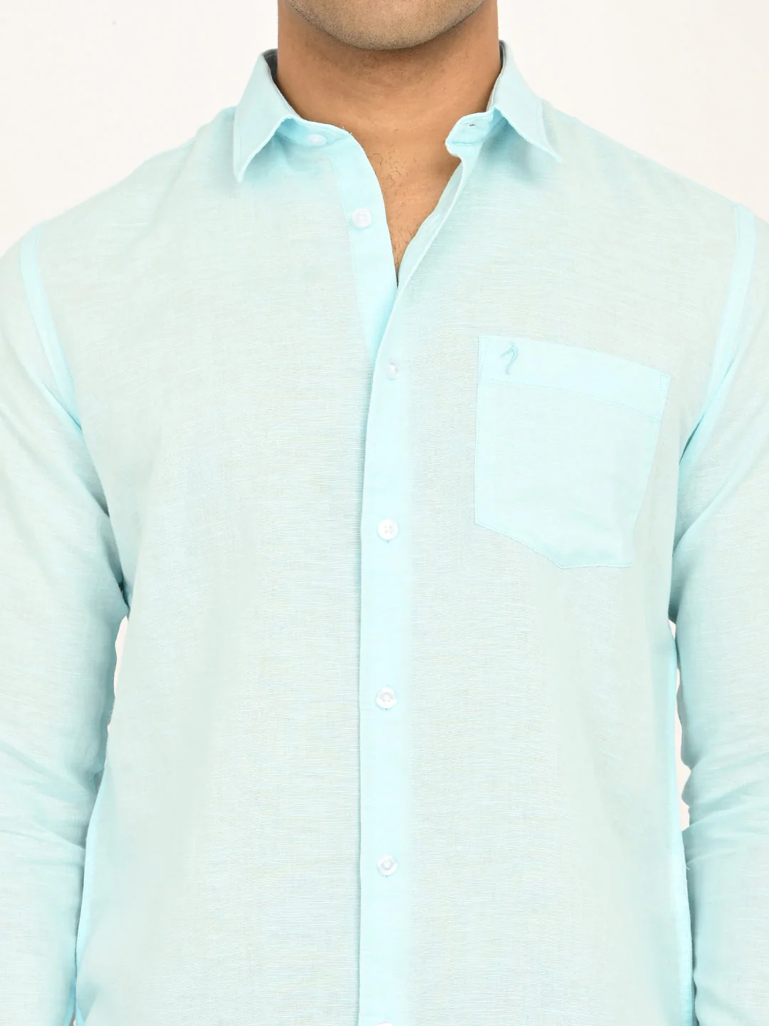 Men's Solid Full Sleeves Linen Blend Shirt - Image 23