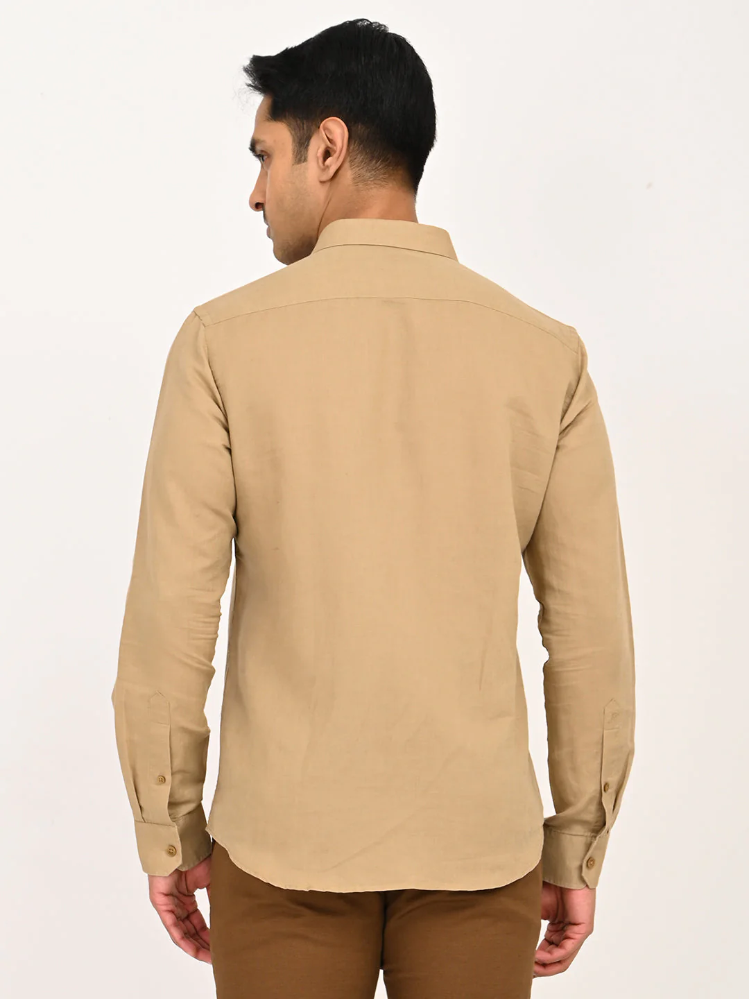 Men's Solid Full Sleeves Linen Blend Shirt - Image 28