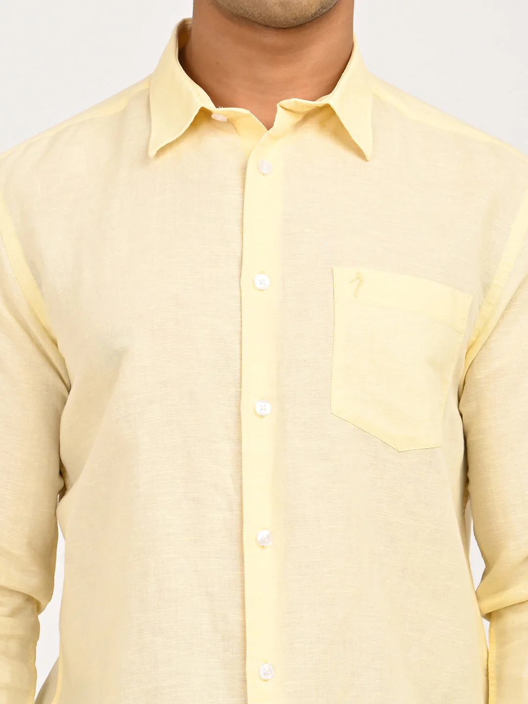 Men's Solid Full Sleeves Linen Blend Shirt - Image 5