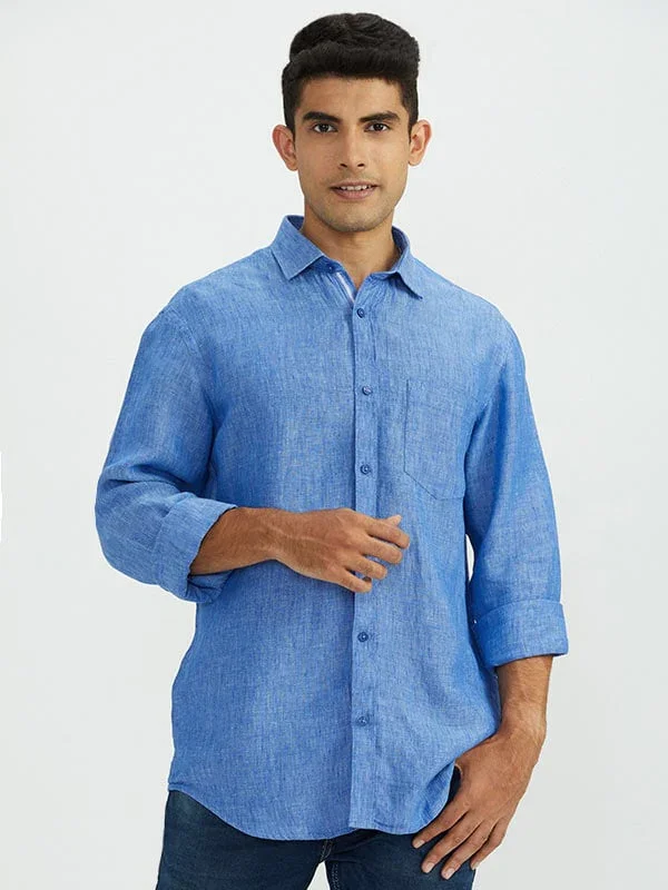 Men's Solid Full Sleeves Linen Shirt - Image 10