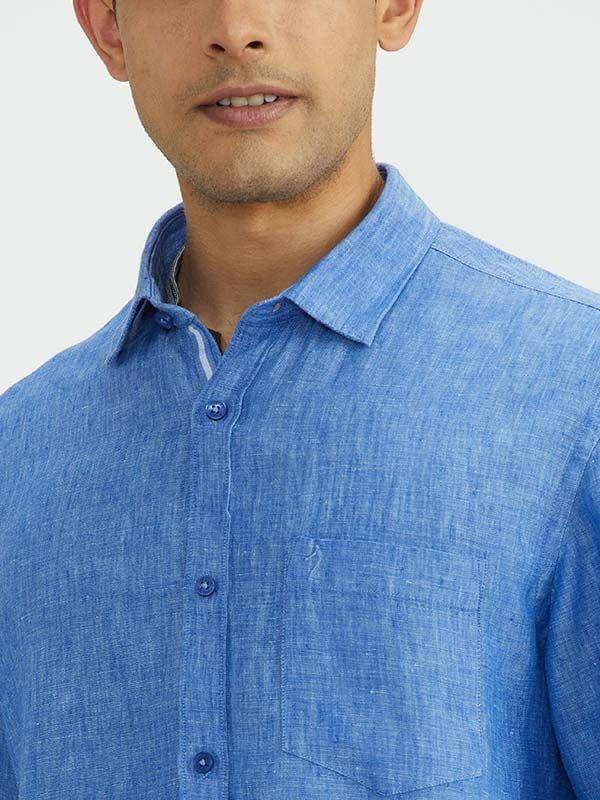Men's Solid Full Sleeves Linen Shirt - Image 11