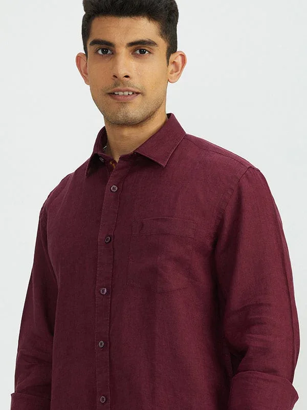 Men's Solid Full Sleeves Linen Shirt - Image 13