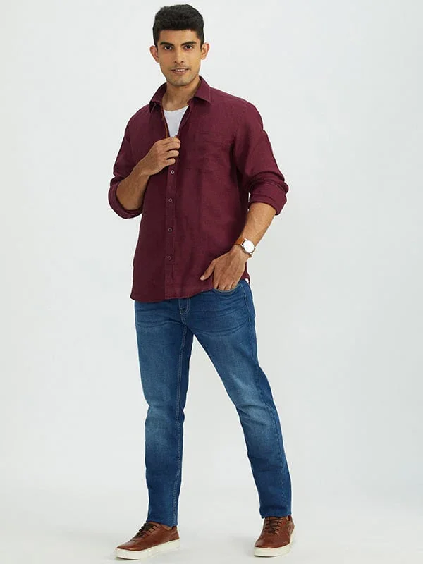 Men's Solid Full Sleeves Linen Shirt - Image 16