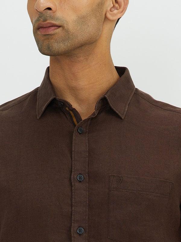 Men's Solid Full Sleeves Linen Shirt - Image 19
