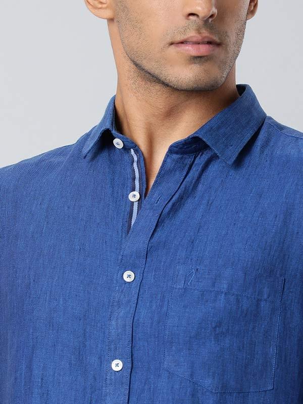 Men's Solid Full Sleeves Linen Shirt - Image 23