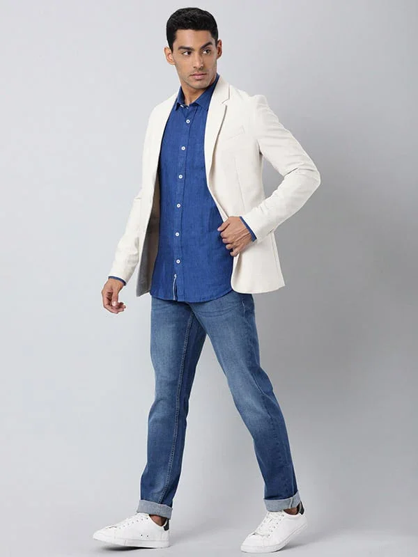 Men's Solid Full Sleeves Linen Shirt - Image 24